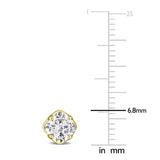 1 CT TW Cushion Cut Lab Grown Diamond Solitaire Stud Earrings in 14k Yellow Gold
