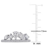 4/5 CT TW Multi Shaped Lab Grown Diamond Ring in 14k White Gold