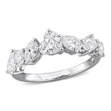 1 5/8 CT TW Multi Shaped Lab Grown Diamond Semi Eternity Band in 14k White Gold