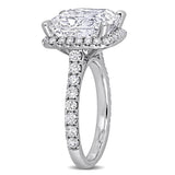 9 1/5 CT TW Cushion Cut Lab Grown Diamond Halo Engagement Ring in 14k White Gold