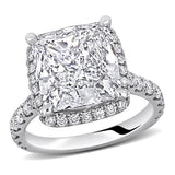 9 1/5 CT TW Cushion Cut Lab Grown Diamond Halo Engagement Ring in 14k White Gold