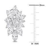 6 5/8 CT TW Multi Shaped Lab Grown Diamond Cluster Floral Earrings in 14k White Gold