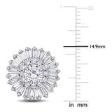 5 CT TW Lab Grown Diamond Floral Stud Earrings in 14k White Gold