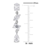 1 3/4 CT TW Multi Shaped Lab Grown Diamond Drop Earrings in 14k White Gold