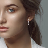 1 3/4 CT TW Multi Shaped Lab Grown Diamond Drop Earrings in 14k White Gold