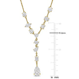3 3/4 CT TW Multi Shaped Lab Grown Diamond Necklace in 14k Yellow Gold