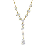 3 3/4 CT TW Multi Shaped Lab Grown Diamond Necklace in 14k Yellow Gold