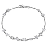 3 1/4 CT TW Multi Shaped Lab Grown Diamond Station Bracelet in 14k White Gold