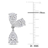 3 1/2 CT TW Pear Shaped Lab Grown Diamond Drop Earrings in 14k White Gold