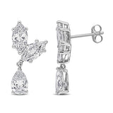 4 5/8 CT TW Multi Shaped Lab Grown Diamond Drop Earrings in 14k White Gold