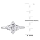 1 3/8 CT TW Multi Shaped Lab Grown Diamond Ring in 14k White Gold