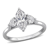 1 3/8 CT TW Multi Shaped Lab Grown Diamond Ring in 14k White Gold