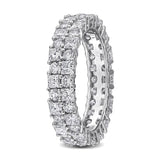 3 1/7 CT TW Multi Shaped Lab Grown Diamond Double Row Eternity Band in 14k White Gold