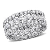 4 1/2 CT TW Multi Shaped Lab Grown Diamond Eternity Band in 14k White Gold