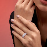 4 1/2 CT TW Multi Shaped Lab Grown Diamond Eternity Band in 14k White Gold