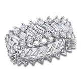 4 4/5 CT TW Multi Shaped Lab Grown Diamond Eternity Band in 14k White Gold