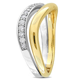 1/4 CT TW Lab Grown Diamond Wave Ring in 14k Two-Tone Gold