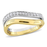 1/4 CT TW Lab Grown Diamond Wave Ring in 14k Two-Tone Gold