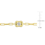 1 CT TW Lab Grown Diamond Paperclip Bracelet in Yellow Plated Sterling Silver