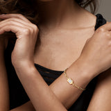 1 CT TW Lab Grown Diamond Paperclip Bracelet in Yellow Plated Sterling Silver
