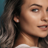 1/2 CT TW Lab Grown Floral Cluster Stud Earrings in Sterling Silver