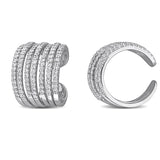 5/8 CT TW Lab Grown Diamond Multi Row Ear Cuffs in 14k White Gold