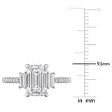 2 1/3 CT TW Multi Shaped Lab Grown Diamond 3 Stone Engagement Ring in 14k White Gold