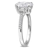 2 2/5 CT TW Multi Shaped Lab Grown Diamond 3 Stone Engagement Ring in 14k White Gold