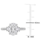 2 2/5 CT TW Multi Shaped Lab Grown Diamond 3 Stone Engagement Ring in 14k White Gold