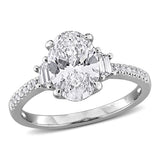 2 2/5 CT TW Multi Shaped Lab Grown Diamond 3 Stone Engagement Ring in 14k White Gold