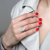 9 3/8 CT TW Marquise Cut Lab Grown Diamond Engagement Ring in 14k White Gold