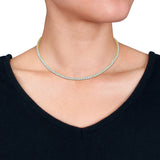 14 1/10 CT TW Lab Grown Diamond Tennis Necklace in 14k Yellow Gold