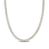 14 1/10 CT TW Lab Grown Diamond Tennis Necklace in 14k Yellow Gold