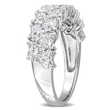2 3/5 CT TW Heart Cut Lab Grown Diamond Double Row Ring in 10k White Gold