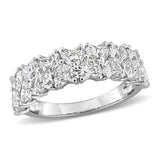 2 3/5 CT TW Heart Cut Lab Grown Diamond Double Row Ring in 10k White Gold