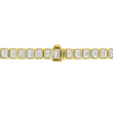 7 1/3 CT TW Emerald Cut Lab Grown Diamond Tennis Bracelet in 14k Yellow Gold