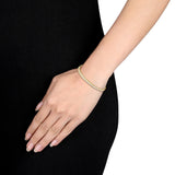 7 1/3 CT TW Emerald Cut Lab Grown Diamond Tennis Bracelet in 14k Yellow Gold