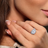 6 5/8 CT TW Lab Grown Diamond 3-Stone Engagement Ring in 18k White Gold